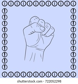 arm icon, fist sketch vector illustration