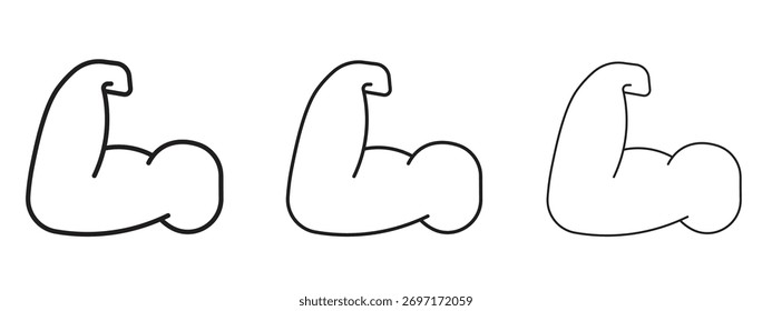 Signo de estilo lineal del icono del brazo para el concepto móvil y el Diseño web.