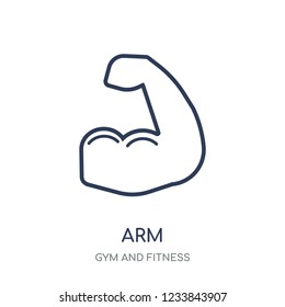 Arm icon. Arm linear symbol design from Gym and Fitness collection. Simple outline element vector illustration on white background