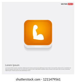 arm icon Orange Abstract Web Button - Free vector icon