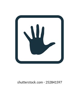 arm icon Rounded squares button, on white background 