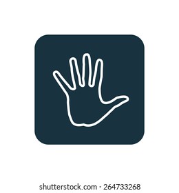arm icon Rounded squares button, on white background 