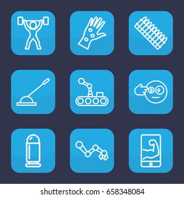 Arm icon. set of 9 outline arm icons such as bullet, ammo, power lifter