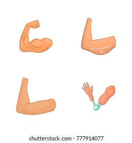 Arm icon set. Cartoon set of arm vector icons for web design isolated on white background