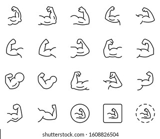 Arm icon set. Collection of high-quality black outline logo for web site design and mobile apps. Vector illustration on a white background.