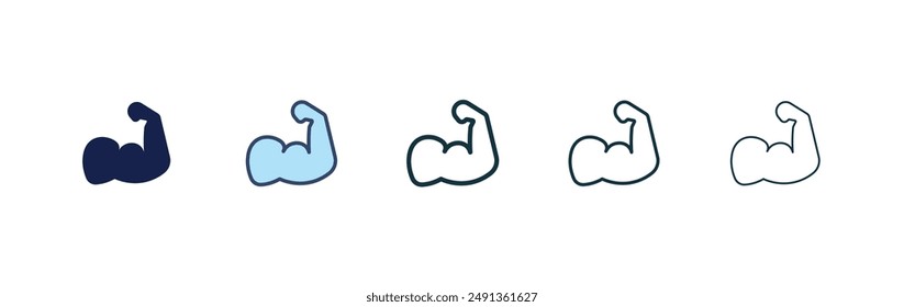 Arm icon set on white background
