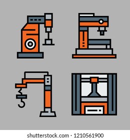 arm icon set. vector set about industrial robot icons set.
