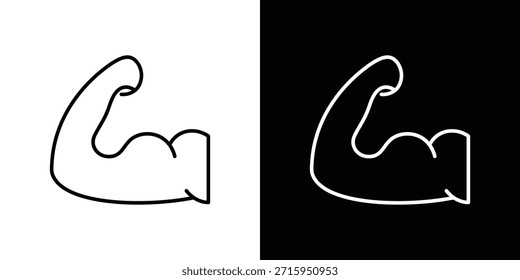 Icono del brazo. Símbolo plano simple. Ilustración de pictograma de contorno negro perfecto