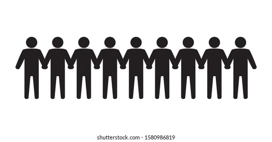 arm in arm icon, vector illustration, white background