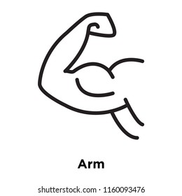 Arm icon vector isolated on white background, Arm transparent sign , line and outline elements in linear style