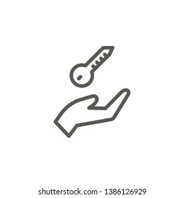 Arm, key, home vector icon. Simple element illustration from UI concept. Arm, key, home vector icon. Real estate concept vector illustration.