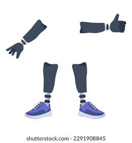 Arm and leg prostheses, vector illustration