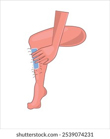 Arm, leg, tongue, mouth, nose, hand, human body parts vector illustration	