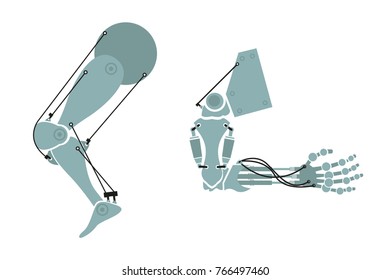 arm and leg work. part of the robots. robotics.