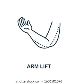 Arm Lift icon from plastic surgery collection. Simple line element Arm Lift symbol for templates, web design and infographics