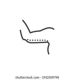 Arm lift surgery line icon. linear style sign for mobile concept and web design. Brachioplasty surgery outline vector icon. Symbol, logo illustration. Vector graphics