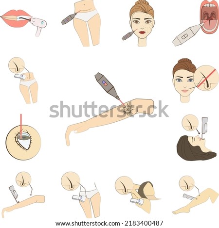 arm, limb tattoo remove laser colored icon in a collection with other items