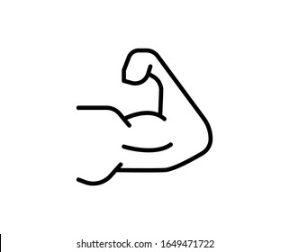 Icono de línea de brazo. Símbolo de esquema de alta calidad para diseño web o aplicación móvil. Signo de línea delgada para el logotipo de diseño. Pictograma de contorno negro sobre fondo blanco