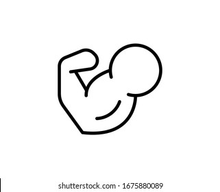 Arm line icon. High quality outline symbol for web design or mobile app. Thin line sign for design logo. Black outline pictogram on white background