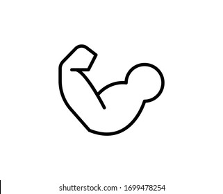 Arm line icon. High quality outline symbol for web design or mobile app. Thin line sign for design logo. Black outline pictogram on white background