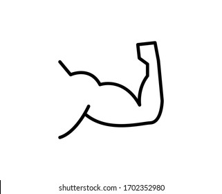 Icono de línea de brazo. Símbolo de esquema de alta calidad para diseño web o aplicación móvil. Signo de línea delgada para el logotipo de diseño. Pictograma de contorno negro sobre fondo blanco