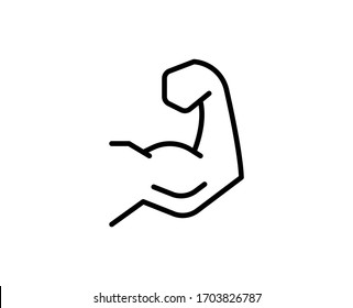 Arm line icon. High quality outline symbol for web design or mobile app. Thin line sign for design logo. Black outline pictogram on white background