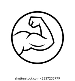 Arm line icon. High quality outline symbol for web design or mobile app. Thin line sign for design logo. Black outline pictogram on white background