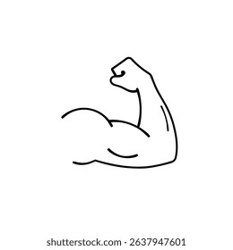 Arm line icon. High quality outline symbol for web design or mobile apps. Thin line sign for logo design. Muscular arm outline pictogram on white background.