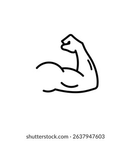 Arm line icon. High quality outline symbol for web design or mobile apps. Thin line sign for logo design. Muscular arm outline pictogram on white background.