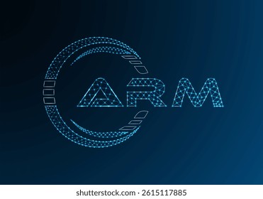 ARM low poly letter logo vector design. ARM lower poly logo design. 