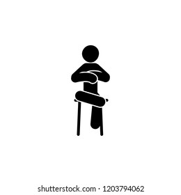 arm, man, sitting icon. Element of man is sitting icon for mobile concept and web apps. Detailed arm, man, sitting icon can be used for web and mobile