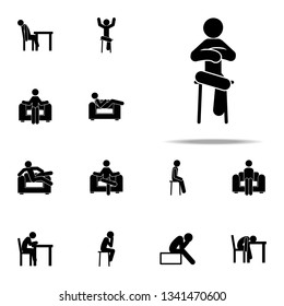 arm, man, sitting icon. Man Sitting On icons universal set for web and mobile