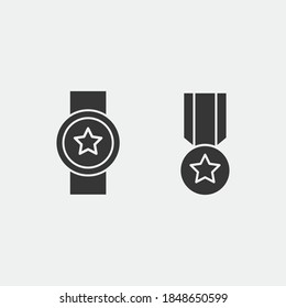 premio al icono del vector de medallas de brazo
