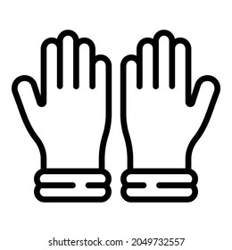 Arm medical gloves icon. Outline arm medical gloves vector icon for web design isolated on white background