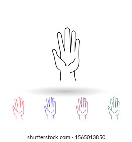 Arm multi color icon. Simple thin line, outline vector of election icons for ui and ux, website or mobile application