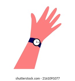 Arm of multiethnic woman support gesture. Stack of female hands. Vector illustration for teamwork concept