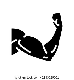 arm muscle glyph icon vector. arm muscle sign. isolated contour symbol black illustration