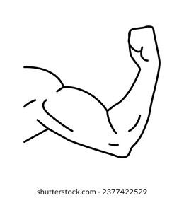 arm muscle line icon vector. arm muscle sign. isolated contour symbol black illustration