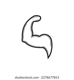 Arm muscle silhouette logo biceps icon vector illustration