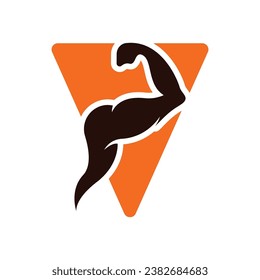 Símbolo del brazo logo biceps icono ilustración vectorial