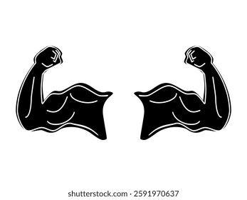 Arm Muscle Strength Icon, Bodybuilding Health Fitness ,Workout Concept