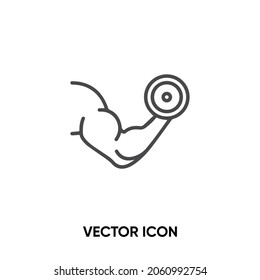 Arm muscle vector icon. Modern, simple flat vector illustration for website or mobile app.Strong or gym symbol, logo illustration. Pixel perfect vector graphics