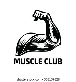 Arm Muscle Vector Logo, Design For Fitness Gym 