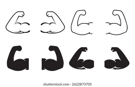 Arm muscles icon set. Vector illustration eps file