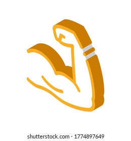 Arm Muscles Icon Vector. Isometric Arm Muscles sign. color isolated symbol illustration