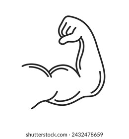 Arm muscles,illustration of strong muscular arms, fitness sport symbol.