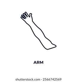 arm outline icon. Linear vector from health and medical concept. Thin line arm icon isolated on white background