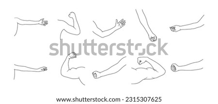 Arm Outline Illustration Vector Set