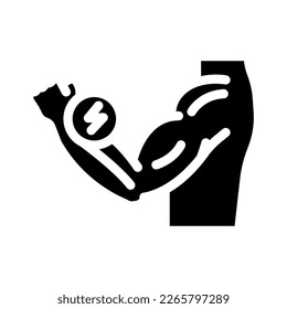 arm pain body ache glyph icon vector. arm pain body ache sign. isolated symbol illustration