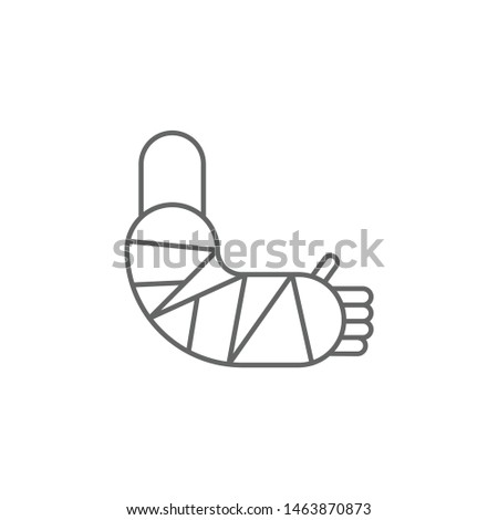 Arm plaster, broken arm icon. Element of medicine icon. Thin line icon